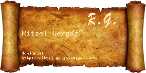 Ritzel Gergő névjegykártya